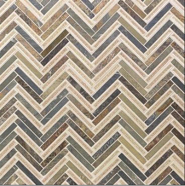 SO - ART GLASS HERRINGBONE SLATE FERN-gallery