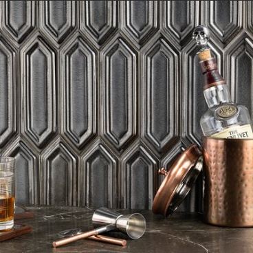 gallery-SO -  BAROQUE SEQUIN GUN METAL ELONGATED HEX