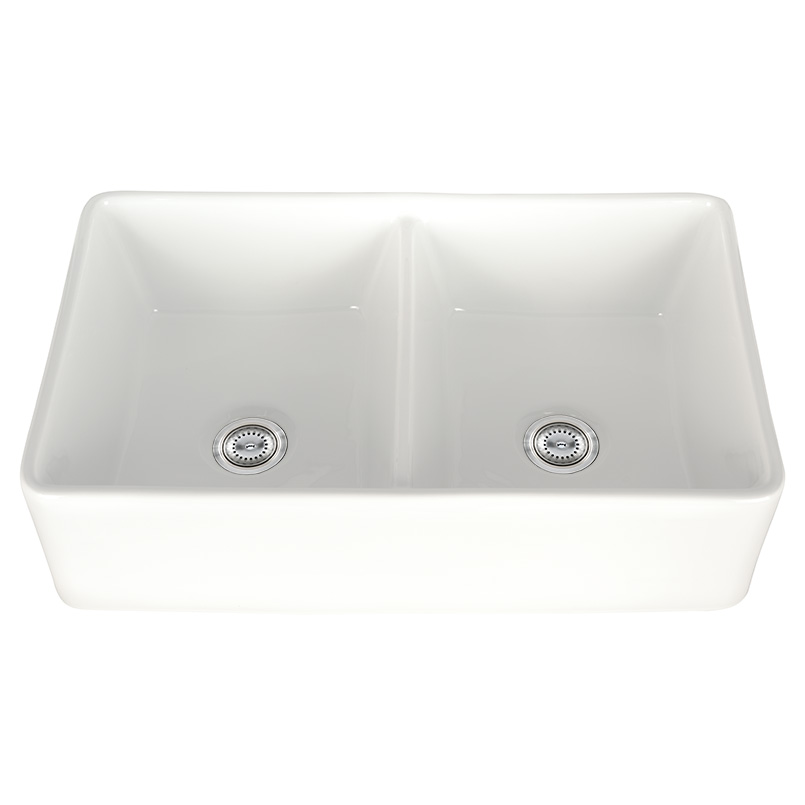 FIRECLAY FARMHOUSE WHITE DOUBLE BOWL 5050-3220