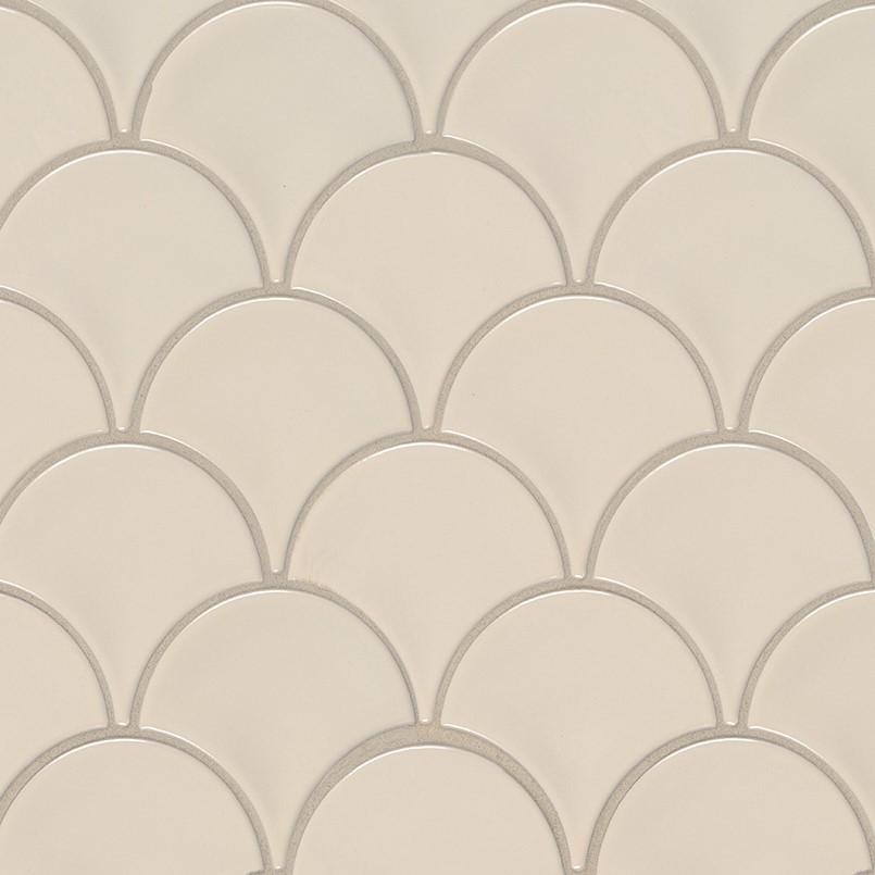 ALMOND GLOSSY FISH SCALE MOSAIC