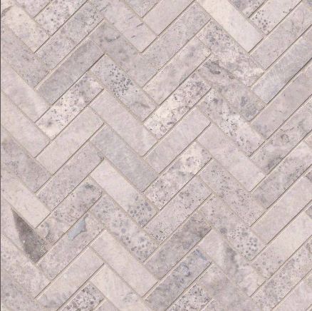 SILVER TRAVERTINE HERRINGBONE