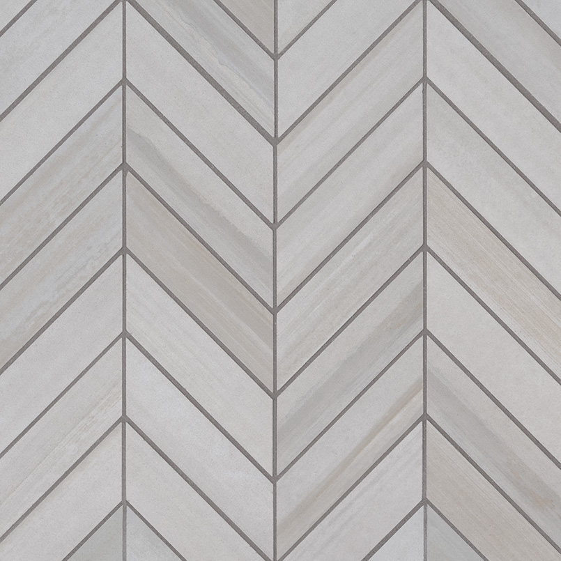 WATERCOLOR BIANCO CHEVRON MOSAIC 12X15